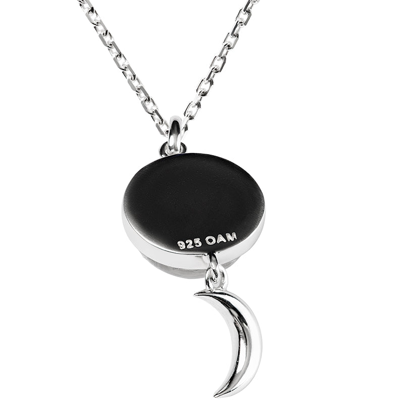Sterling Silver Swaying Crescent Necklace Made With Moon Meteorite