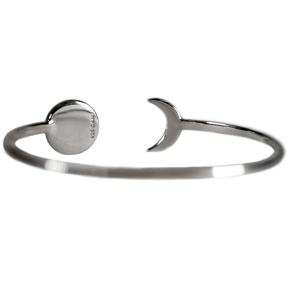 Sterling Silver Starlet Bangle Made With Moon Meteorite