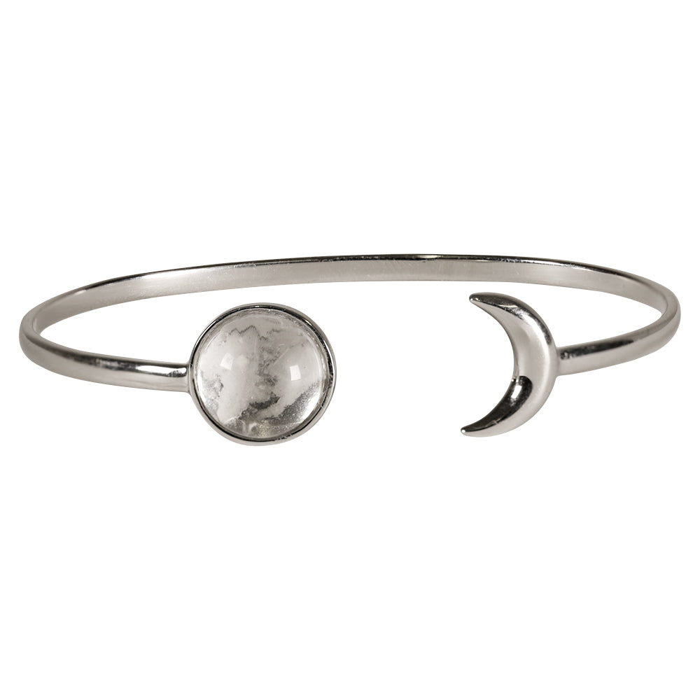 Sterling Silver Starlet Bangle Made With Moon Meteorite
