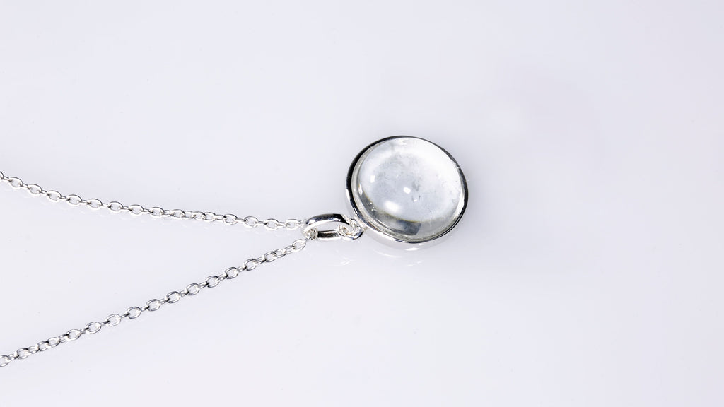 Sterling Silver Lunar Necklace Made With Moon Meteorite