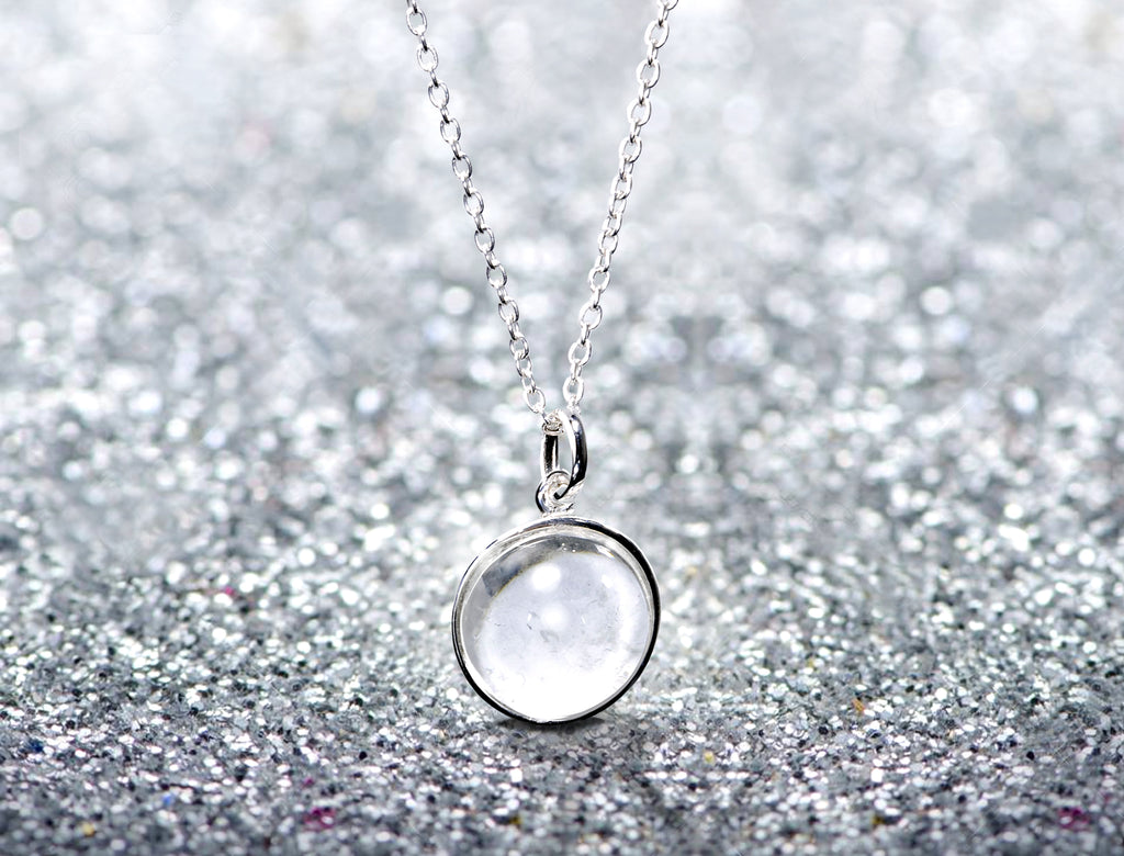 Sterling Silver Lunar Necklace Made With Moon Meteorite
