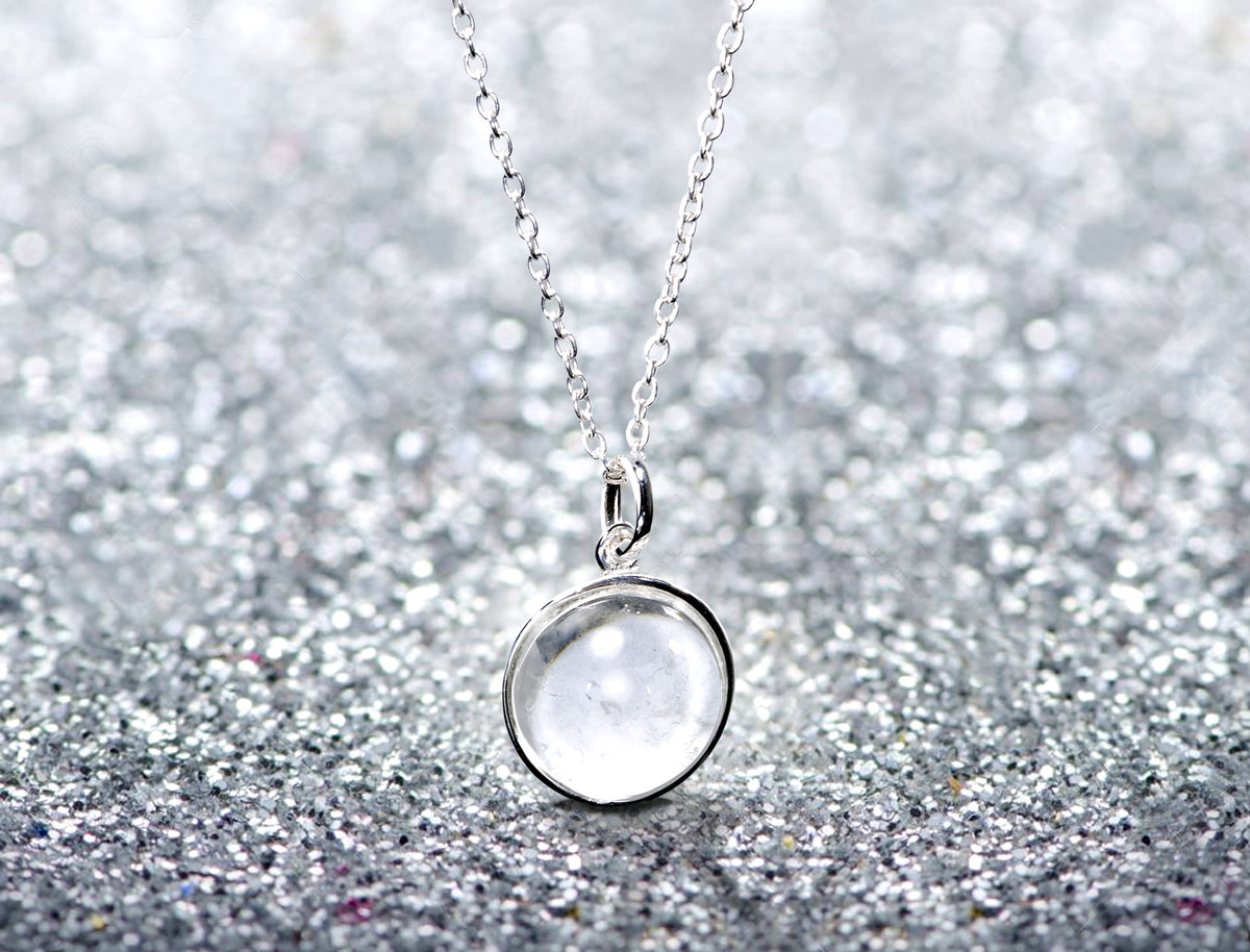 Authentic Moon Dust Crescent Series Necklace (From Lunar Meteorite NWA–  Space & Meteorite Co