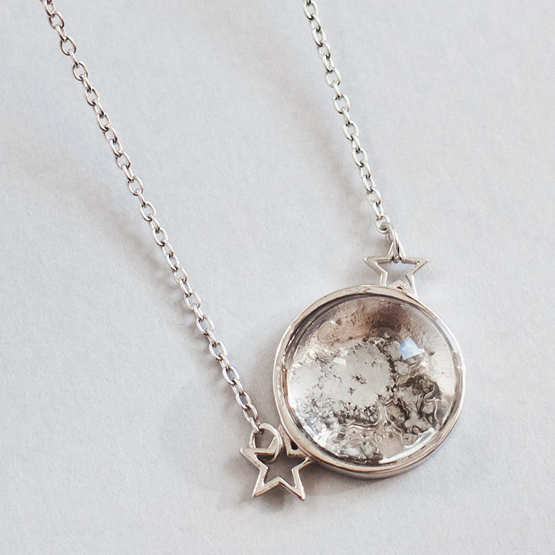 Sterling Silver Starfield Necklace Made With Moon Meteorite