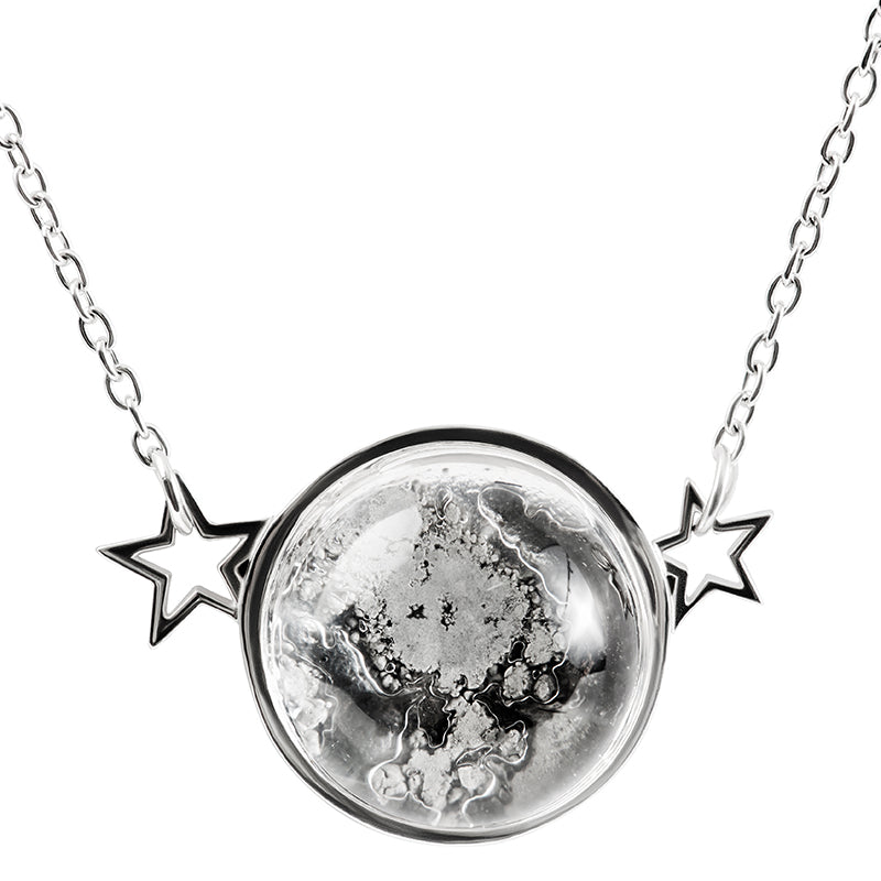 Sterling Silver Starfield Necklace Made With Moon Meteorite
